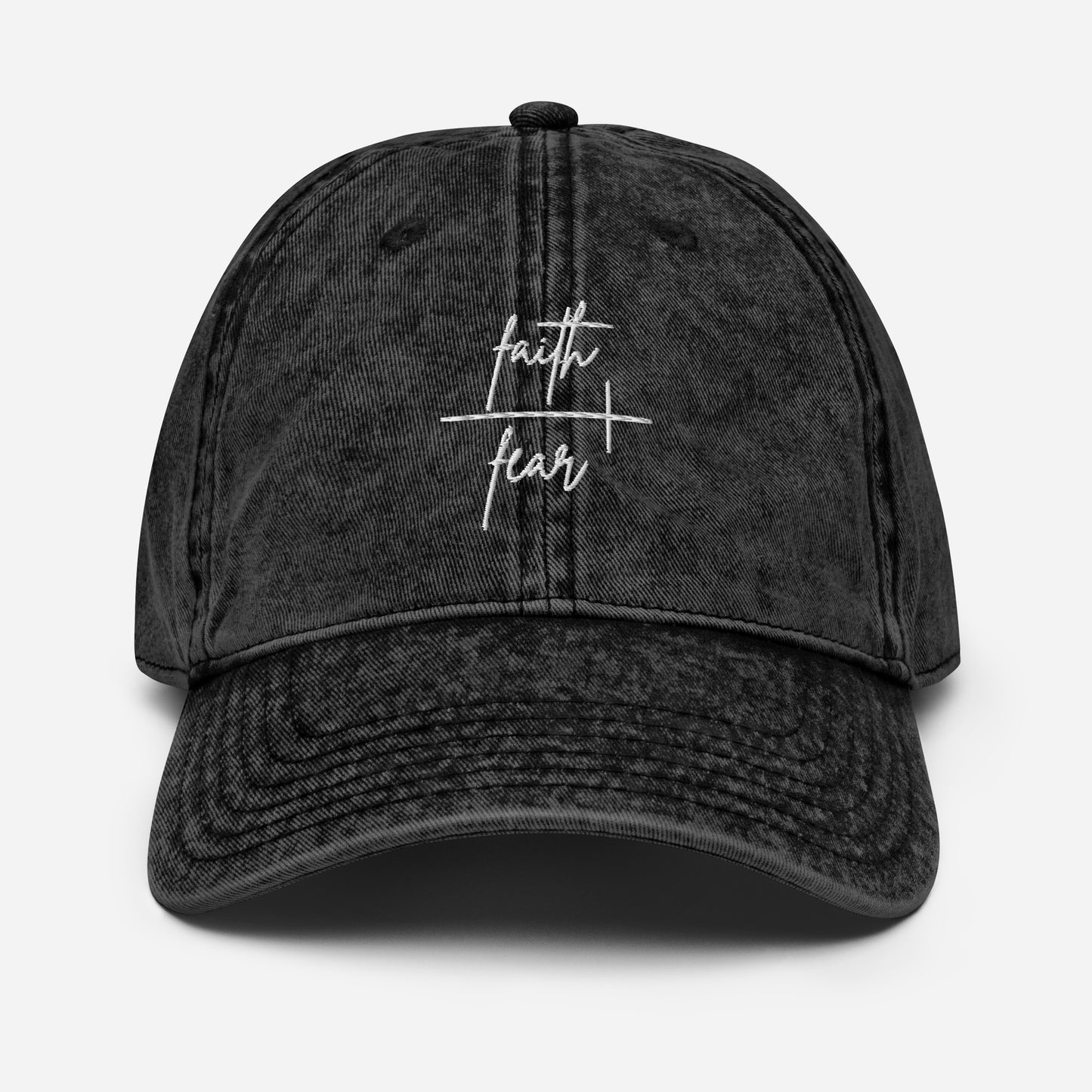 Faith Over Fear Embroidered Vintage Cotton Twill Cap