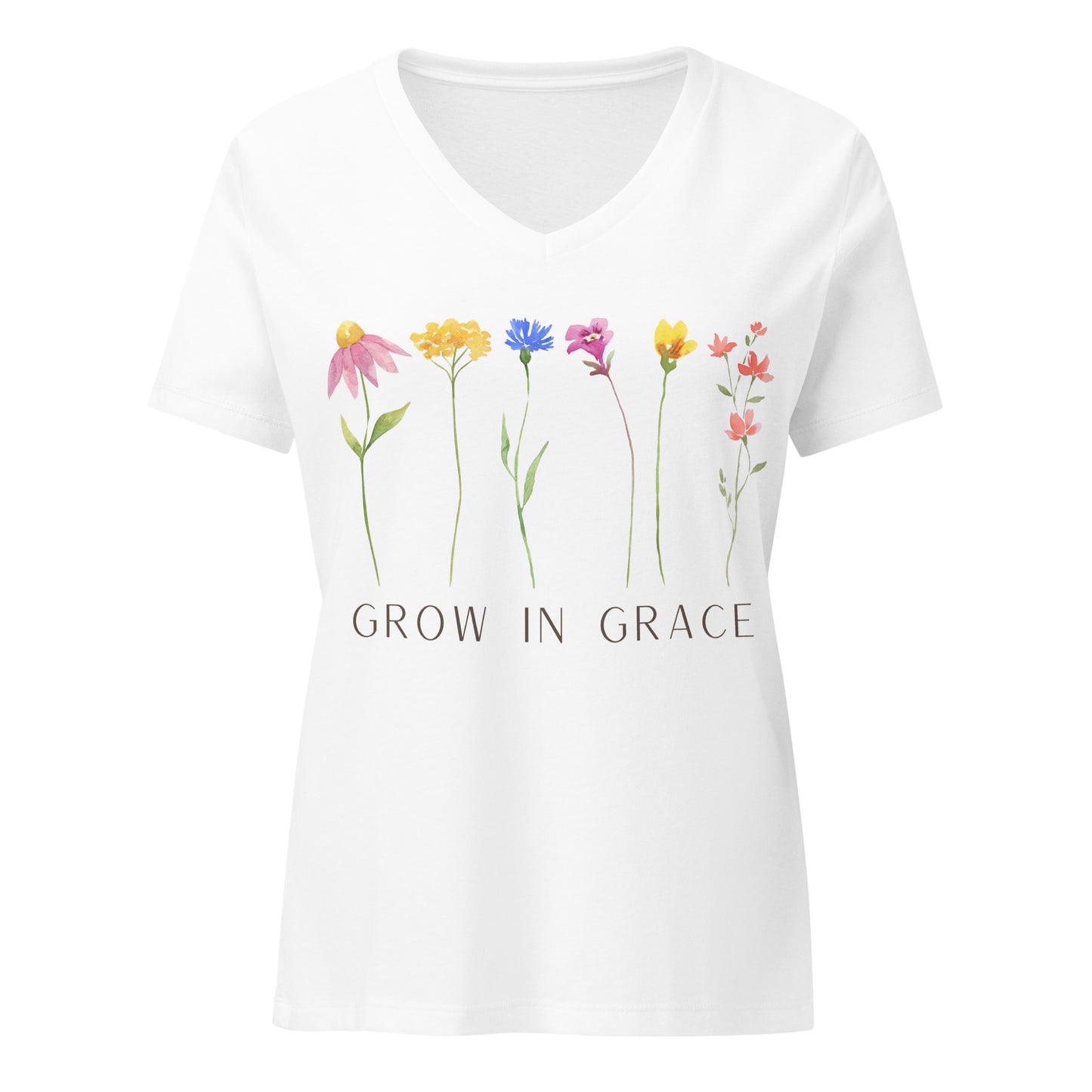 Grow in Grace Women’s Relaxed V-Neck T-Shirt